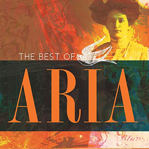"Album cover with 'The Best of Aria' in orange text and abstract background."
