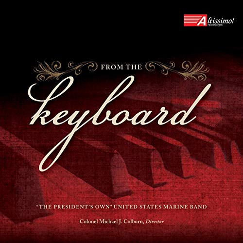 "CD cover with red piano keys and 'From the Keyboard' in white script font."