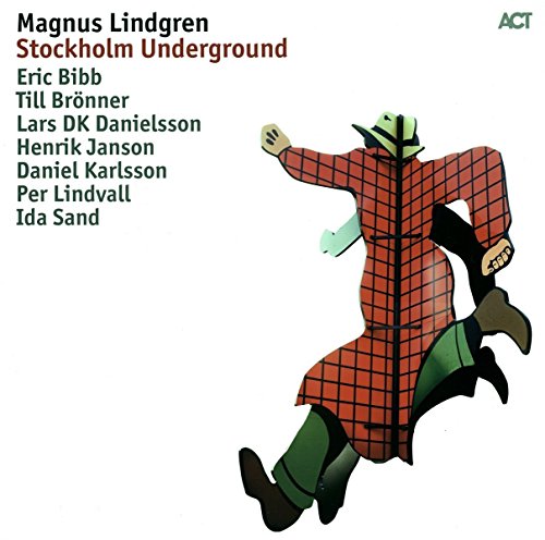 "Album cover featuring a cartoon man in a red plaid coat running."