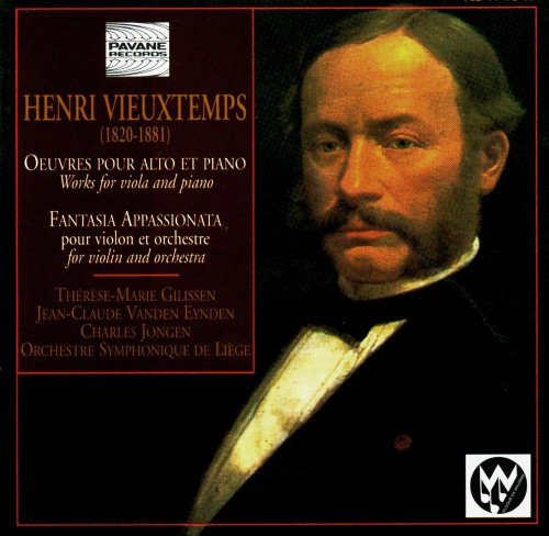 "CD cover with portrait of Henri Vieuxtemps and text describing the musical content."