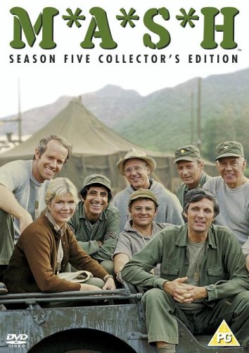 DVD cover for M*A*S*H Season 5, showing cast members in military attire.