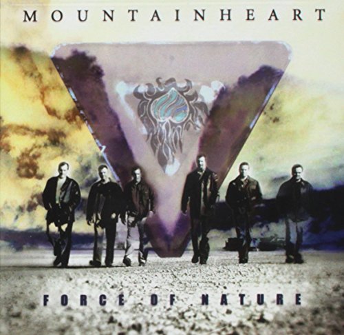 "CD cover with five men standing before a large, abstract, triangular shape."