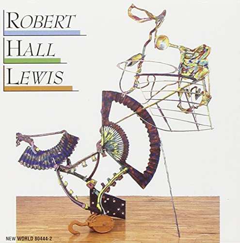 "CD cover featuring a multi-colored metal sculpture on a wooden base."