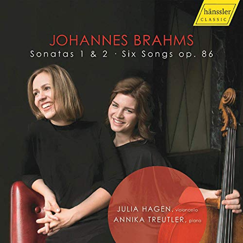 CD cover featuring two women, one holding a cello, in black against a dark background.