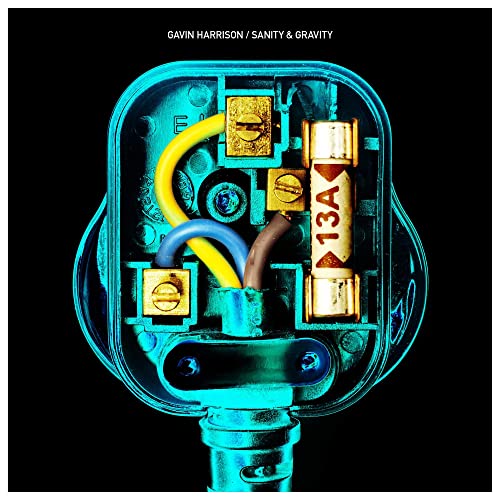 CD cover for Gavin Harrison’s “Sanity & Gravity” featuring a blue electrical plug.