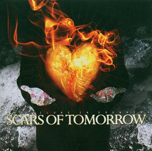 "Album cover with a burning heart and dark, abstract background."