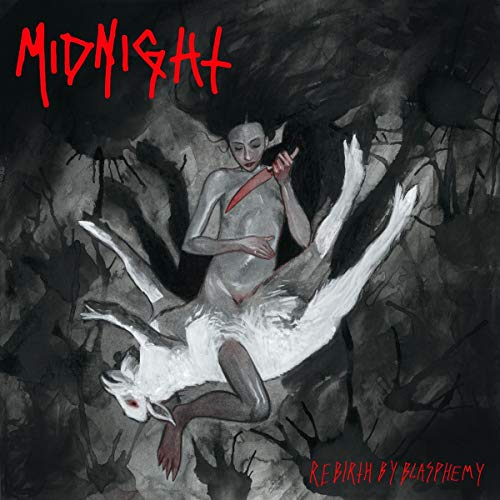 Black vinyl record with cover art featuring a dark, gothic illustration and red text.