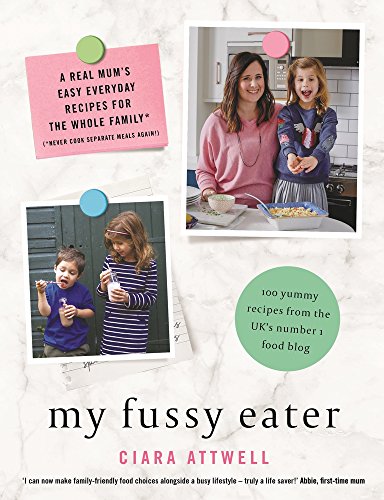 "Book cover with a mother and children, and title 'my fussy eater' by Ciara Attwell."