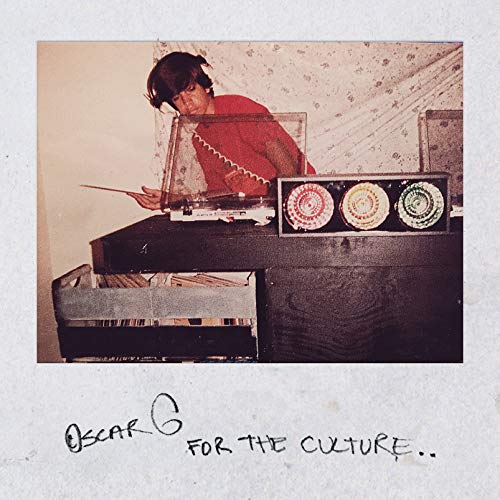 "Oscar G album cover featuring a man DJing at a turntable."