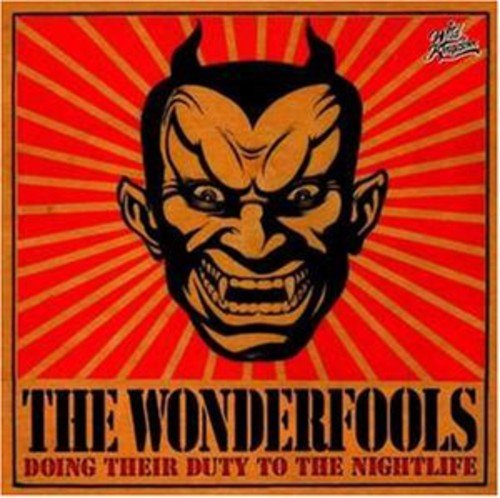 "Album cover featuring a devil's face with red and orange sunburst background."