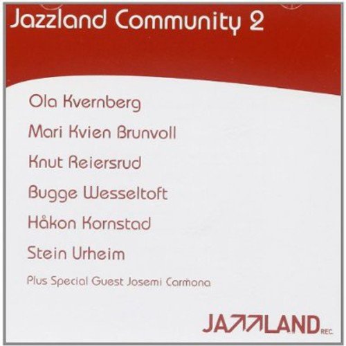 "Album cover with red and white background, featuring artist names in red text."