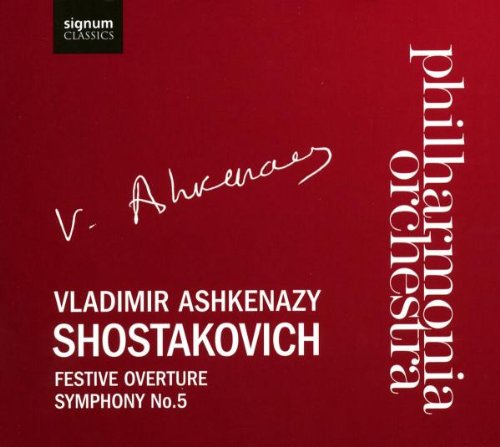 Red CD cover with white text, featuring "V. Ashkenazy" in a signature style.