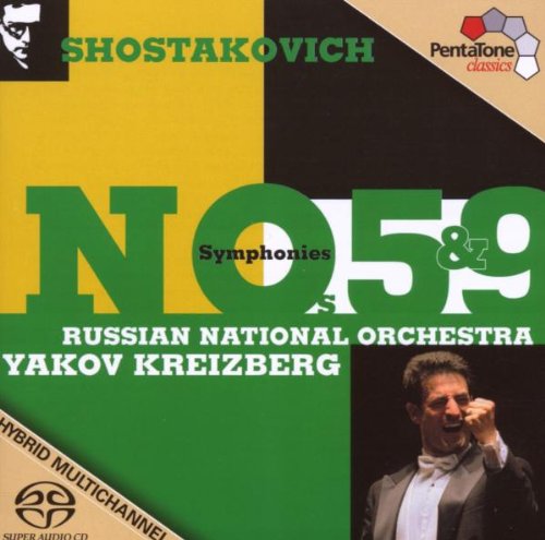 CD cover with conductor Yakov Kreizberg and Shostakovich's Symphonies 5 & 9.