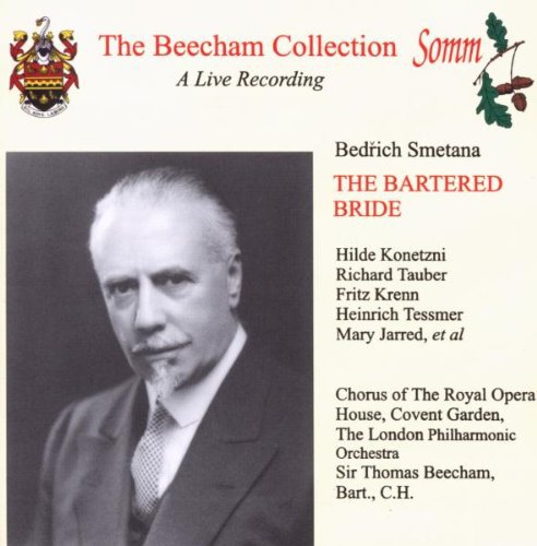 "CD cover with black and white portrait and red title 'The Bartered Bride'."