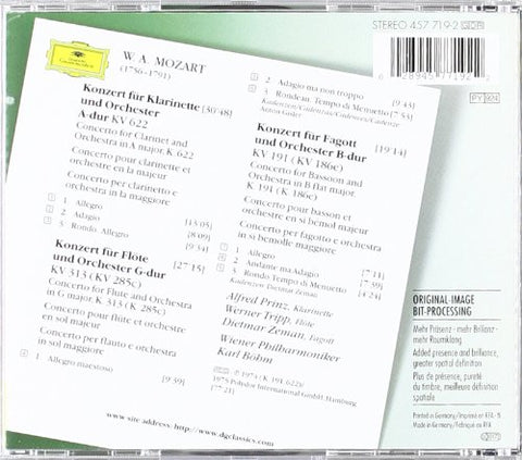 Alfred Prinz Werner Tripp Dietmar Zeman Wiener Philharmoniker Karl Böhm - Mozart: Wind Concertos [CD]