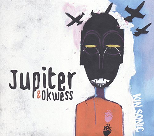"Album cover with abstract illustration of a person and four planes, titled 'Kin Sonic'."