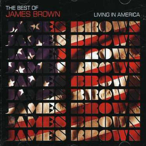 CD cover for James Brown’s “Best Of” album with American flag imagery.