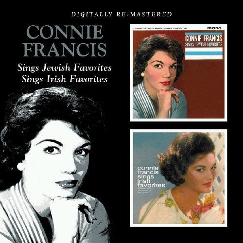 "CD cover featuring Connie Francis with album art for Jewish and Irish favorites."