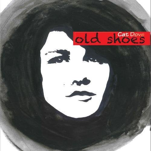 Album cover with a black and white face surrounded by a dark circle, red banner.