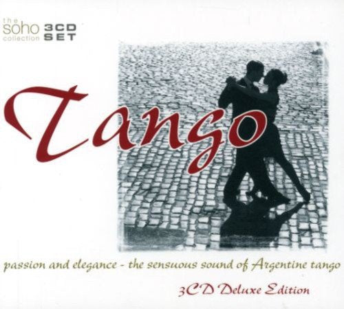 "Tango" CD cover featuring silhouetted couple dancing on cobblestones, with red title text.