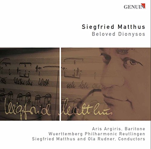 "CD cover with musical notes and a man's face, white background."