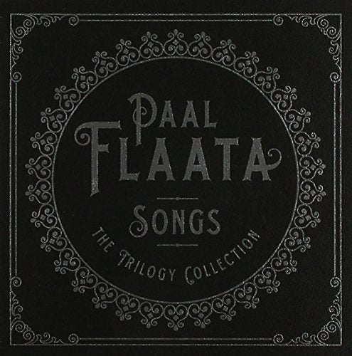"Black CD box set cover with ornate silver design and circular sticker listing contents."