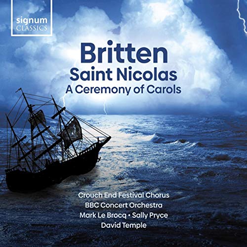 CD cover featuring a ship in a stormy sea with dark blue and cloudy background.