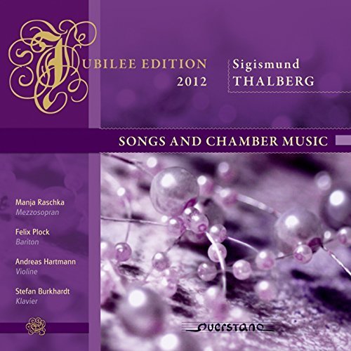 Purple CD cover with gold text, featuring a close-up of pearls on wires.