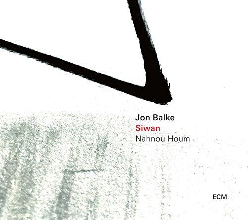 "Album cover with abstract black and white design, featuring artist and title text."