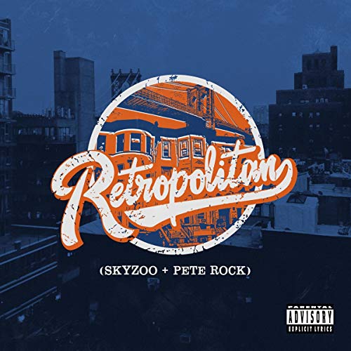 Album cover with "Retropolitan" in white script, orange subway illustration, and cityscape background.