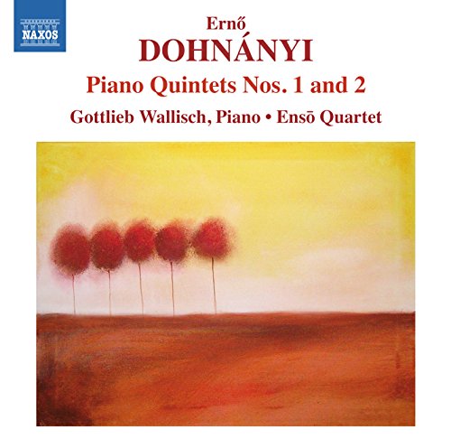 "CD cover with abstract painting of trees and red text on white background."