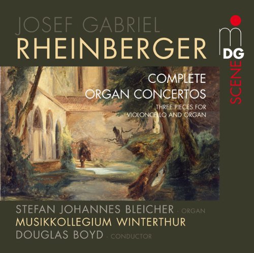 "CD cover with painting of building and trees, text listing artist and album details."