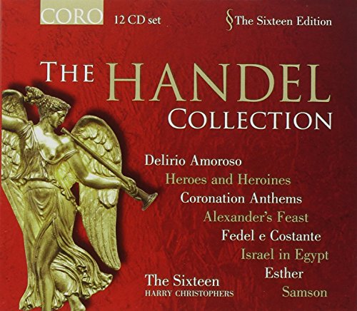 "Red CD cover with gold angel statue and 'The Handel Collection' title."