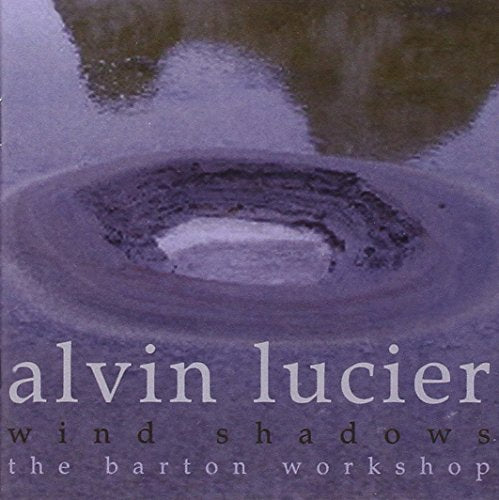 "CD cover with purple-toned water image and 'Alvin Lucier' text."