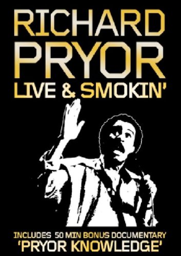 DVD cover for Richard Pryor's "Live & Smokin'" with a black background and yellow text.