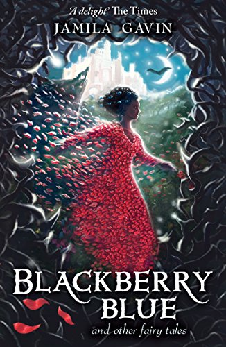 "Book cover featuring a girl in a red dress surrounded by blackberry brambles."