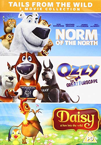 DVD cover with three animated animal movies: Norm, Ozzy, and Daisy.