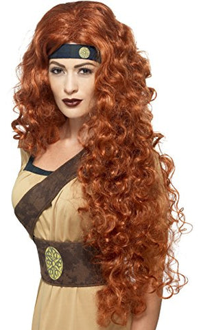 Medieval Warrior Queen Wig Auburn - Ladies