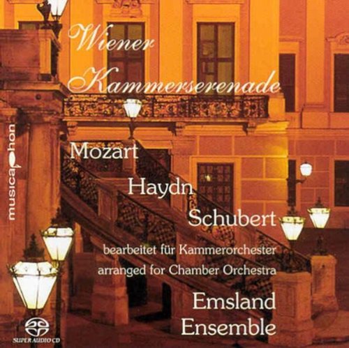 "CD cover featuring a grand staircase and building facade at dusk."