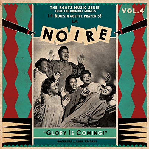 "Vintage album cover featuring black-and-white photo of gospel singers with raised hands."