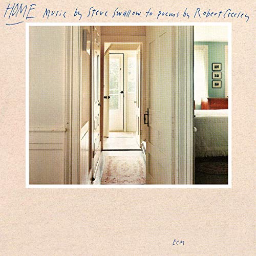 Album cover with a hallway photo and beige background, titled "HOME" in handwritten text.
