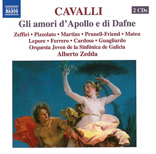 "CD cover featuring a painting of Apollo and Daphne, with text and logos."