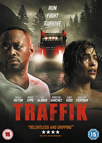 DVD cover for "Traffik" featuring a man and woman with a truck in the background.