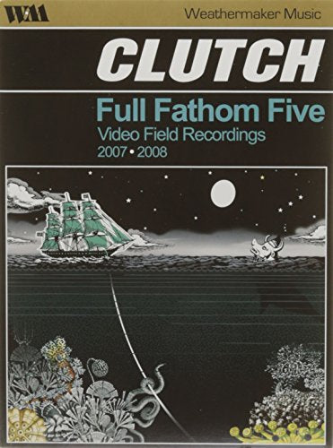 "Clutch DVD cover featuring an illustrated shipwreck scene with a full moon."