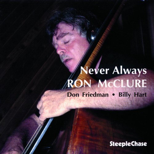 Jazz CD cover featuring a man playing double bass with overlaid text.