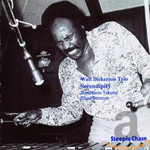 "CD cover with black-and-white photo of man playing vibraphone, text overlay with artist and album name."