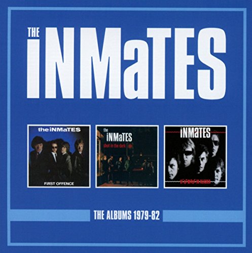 Blue album cover with three smaller album covers and white text.