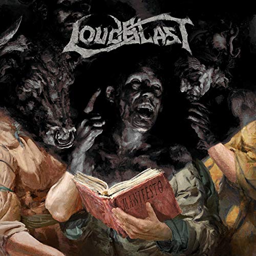 Album cover art: zombie-like figure reading "Manifesto" surrounded by dark, grotesque creatures.