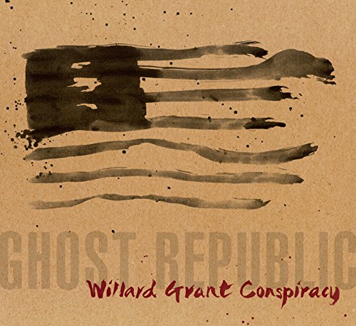 "CD album cover with a black flag design and text on a brown background."