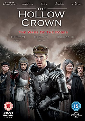 DVD cover for "The Hollow Crown" featuring a medieval king and attendants.